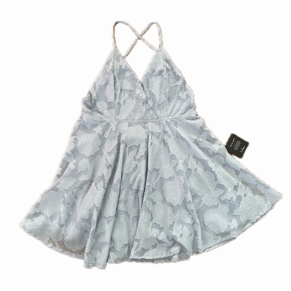 Lulus Blue Lace Skater Dress - Picture 3 of 5